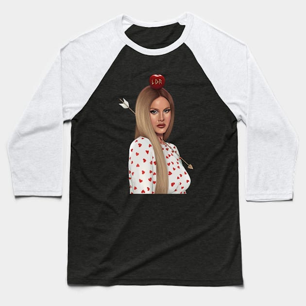 Lana Bow Apple LDR Baseball T-Shirt by thelamehuman